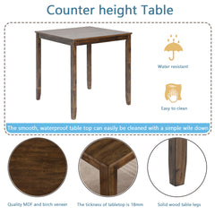 Wooden Dining Square Table, Kitchen Table for Small Space, 4 Person Counter Height Table, Walnut
ONLY THE TABLE