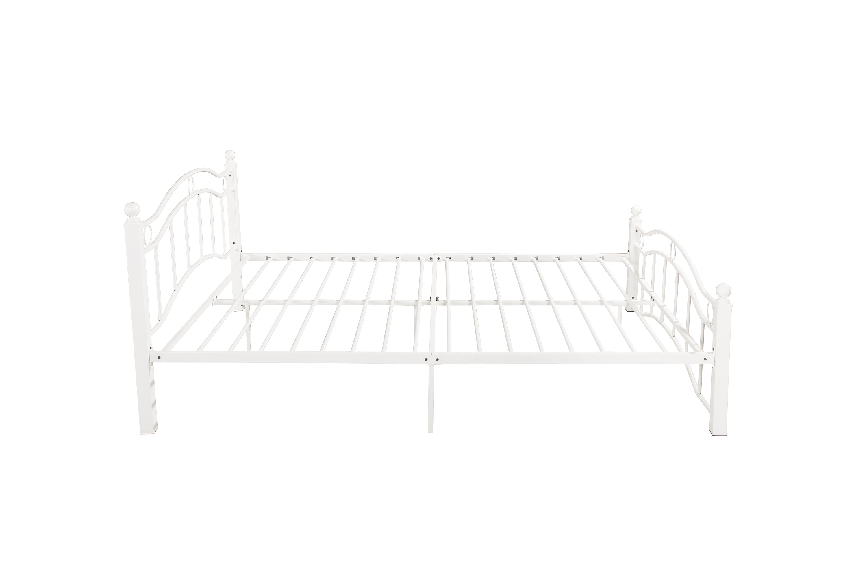 Queen Size Metal Bed Frame with Headboard and Footboard White Queen Size Metal Bed Frame with Headboard and Footboard White