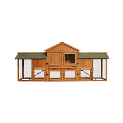 79.5" Extra-Large Bunny Cage, Waterproof Habitat with Tray & 2 Runs