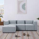 modular sofa Grayish blue chenille fabric, simple and grand, the seat and back is very soft. this is also a KNOCK DOWN sofa