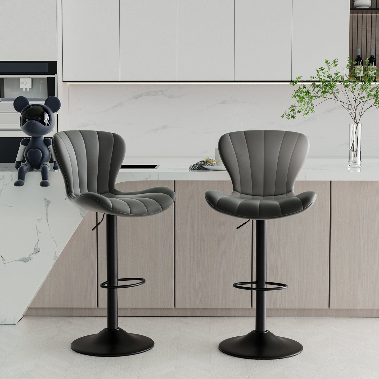 Stylish Faux Leather Bar Chair with Adjustable Height and Footrest - Perfect for Home or Commercial Use FU01052 Stylish Faux Leather Bar Chair with Adjustable Height and Footrest - Perfect for Home or Commercial Use FU01052