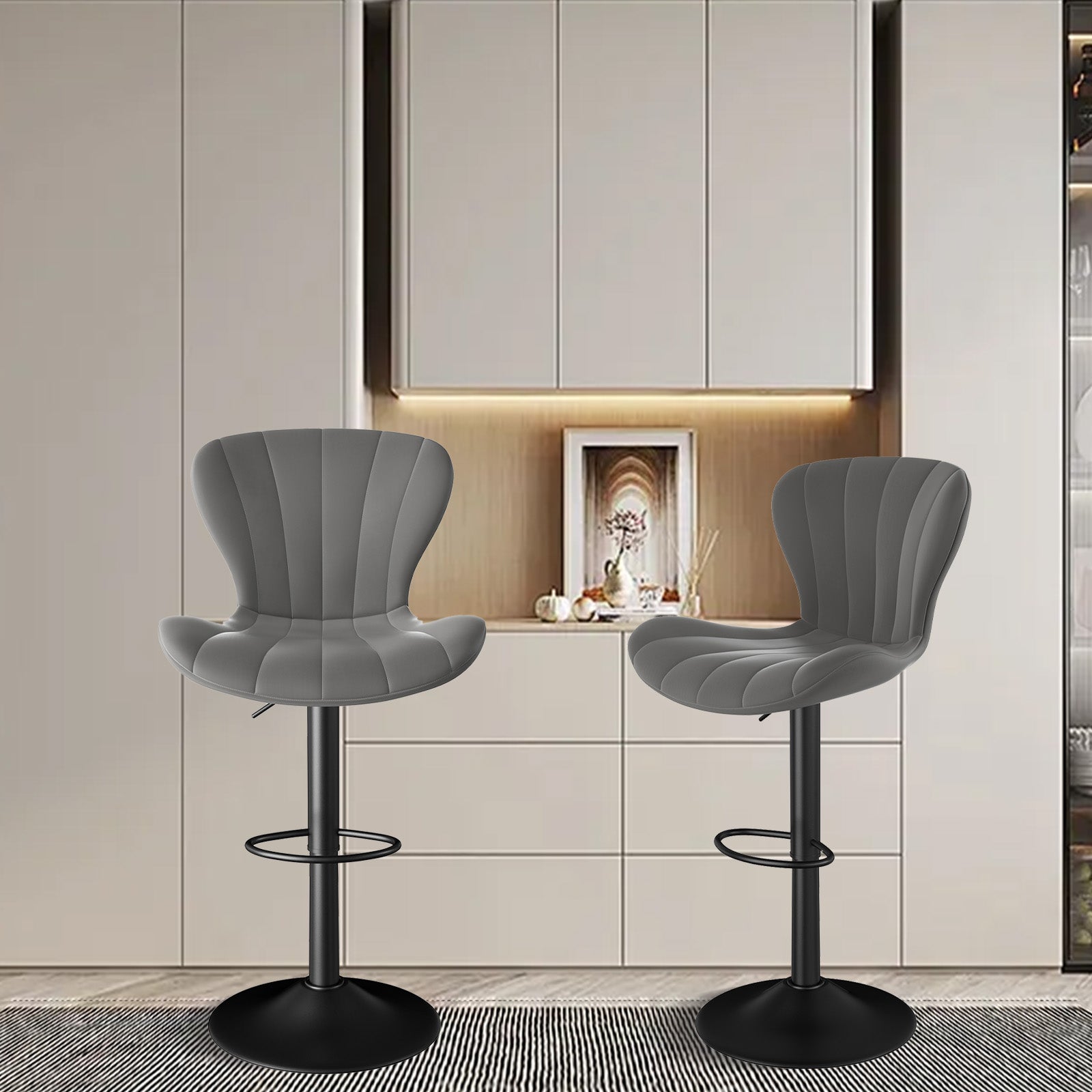 Stylish Faux Leather Bar Chair with Adjustable Height and Footrest - Perfect for Home or Commercial Use FU01052 Stylish Faux Leather Bar Chair with Adjustable Height and Footrest - Perfect for Home or Commercial Use FU01052