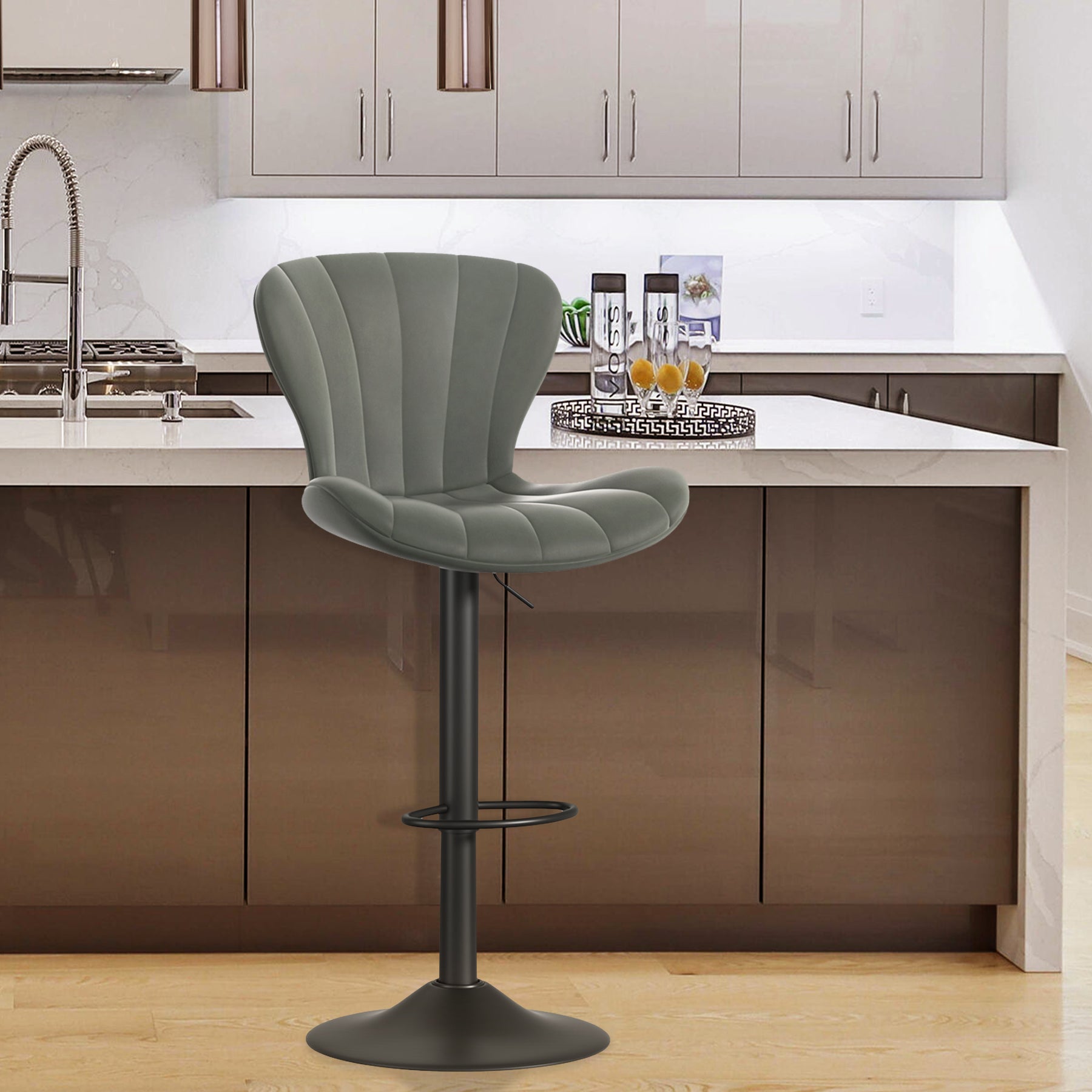 Stylish Faux Leather Bar Chair with Adjustable Height and Footrest - Perfect for Home or Commercial Use FU01052 Stylish Faux Leather Bar Chair with Adjustable Height and Footrest - Perfect for Home or Commercial Use FU01052