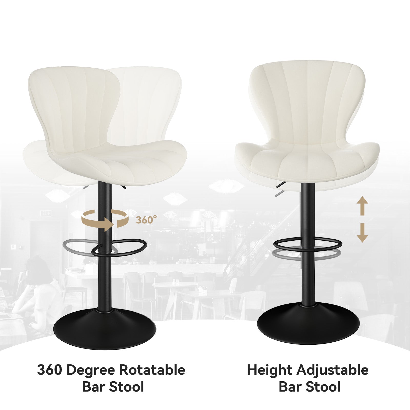 Stylish Faux Leather Bar Chair with Adjustable Height and Footrest - Perfect for Home or Commercial Use FU01052 Stylish Faux Leather Bar Chair with Adjustable Height and Footrest - Perfect for Home or Commercial Use FU01052
