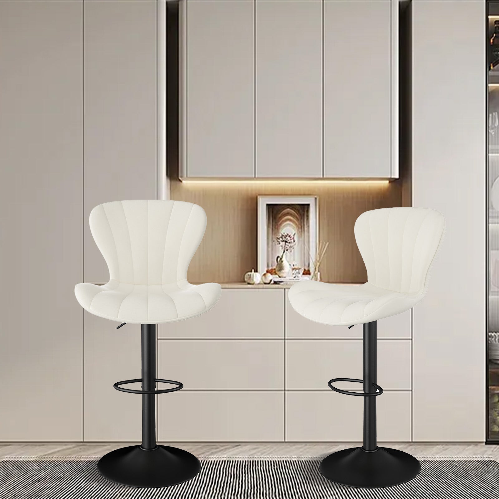 Stylish Faux Leather Bar Chair with Adjustable Height and Footrest - Perfect for Home or Commercial Use FU01052 Stylish Faux Leather Bar Chair with Adjustable Height and Footrest - Perfect for Home or Commercial Use FU01052