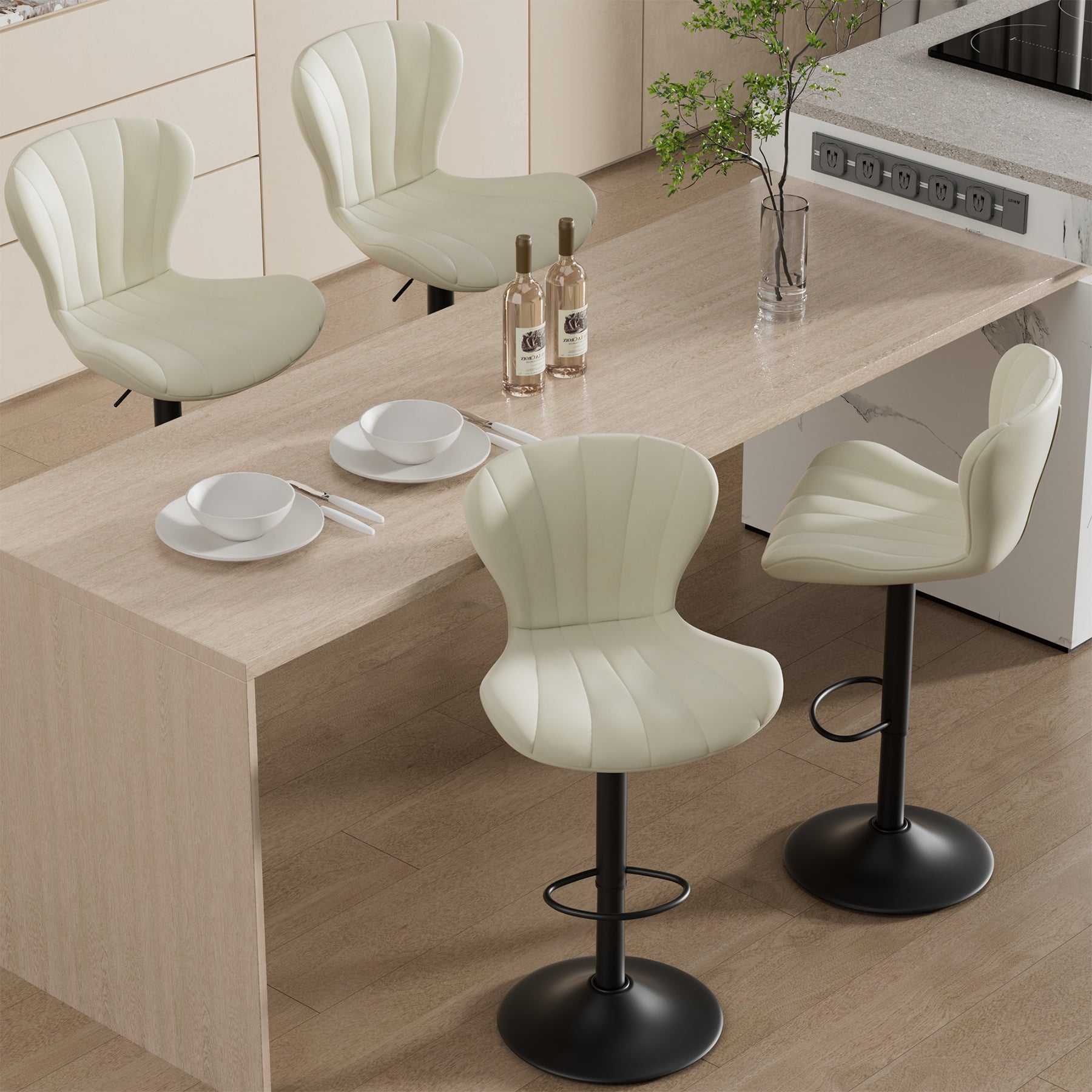 Stylish Faux Leather Bar Chair with Adjustable Height and Footrest - Perfect for Home or Commercial Use FU01052 Stylish Faux Leather Bar Chair with Adjustable Height and Footrest - Perfect for Home or Commercial Use FU01052