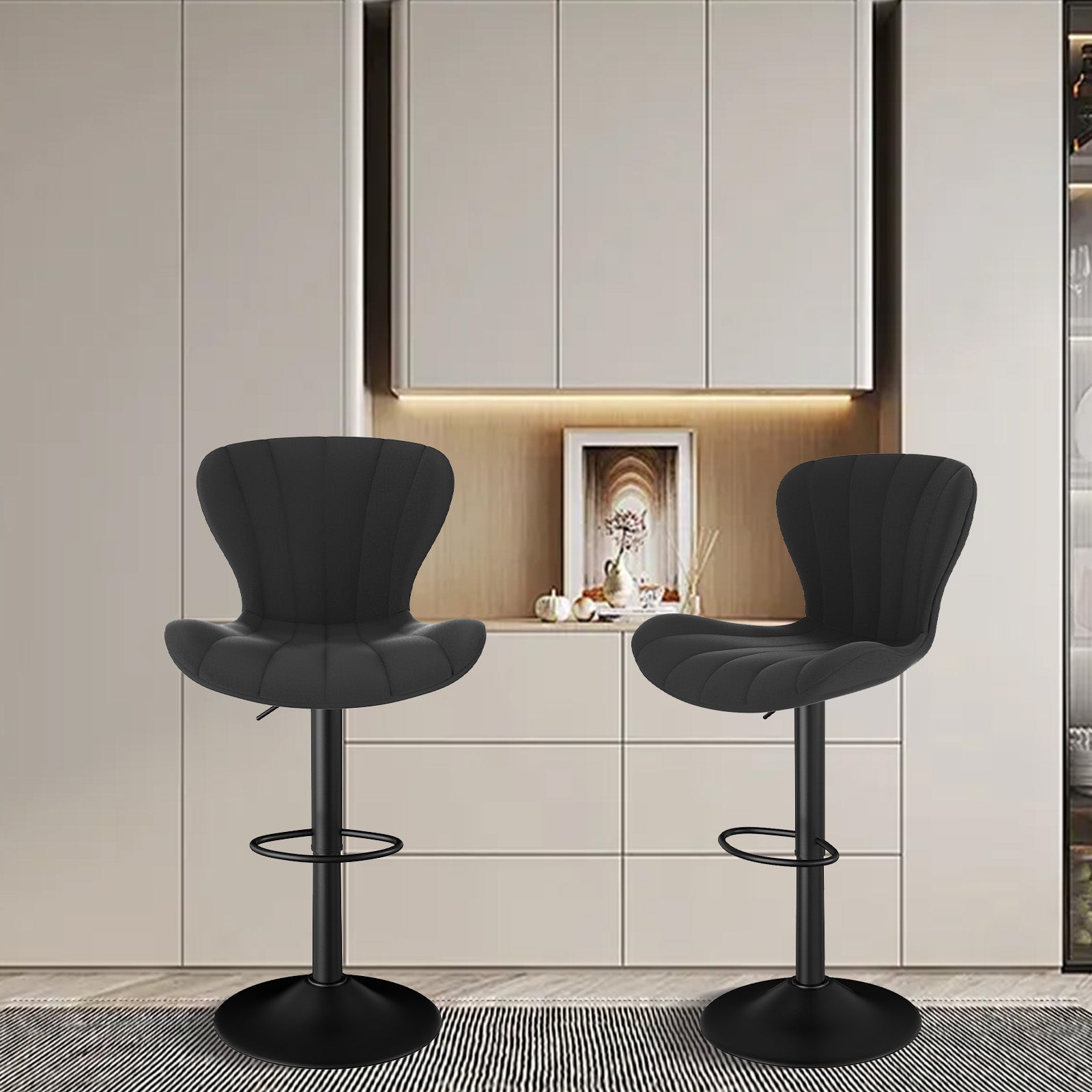 Stylish Faux Leather Bar Chair with Adjustable Height and Footrest - Perfect for Home or Commercial Use FU01052 Stylish Faux Leather Bar Chair with Adjustable Height and Footrest - Perfect for Home or Commercial Use FU01052