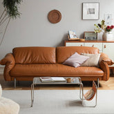 Luxurious Brown Leather Sofa - Stylish & Durable Design for Living Room Hersa-1618