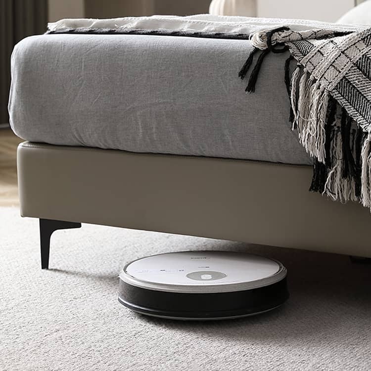 Stylish Cal King Leather Bed in Gray with Pine Wood Frame & Upholstered Headboard for Your Home Hersa-1628 Stylish Cal King Leather Bed in Gray with Pine Wood Frame & Upholstered Headboard for Your Home Hersa-1628