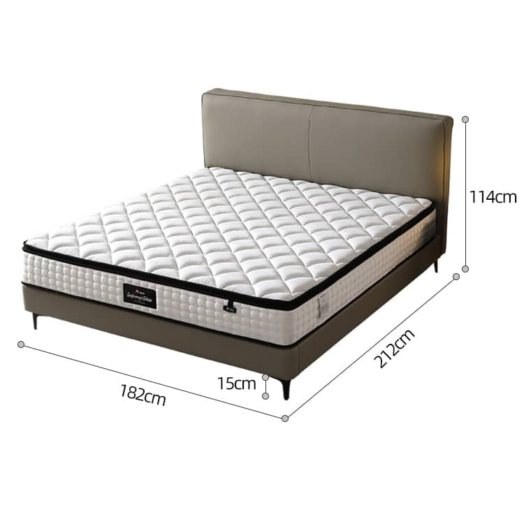 Stylish Cal King Leather Bed in Gray with Pine Wood Frame & Upholstered Headboard for Your Home Hersa-1628 Stylish Cal King Leather Bed in Gray with Pine Wood Frame & Upholstered Headboard for Your Home Hersa-1628