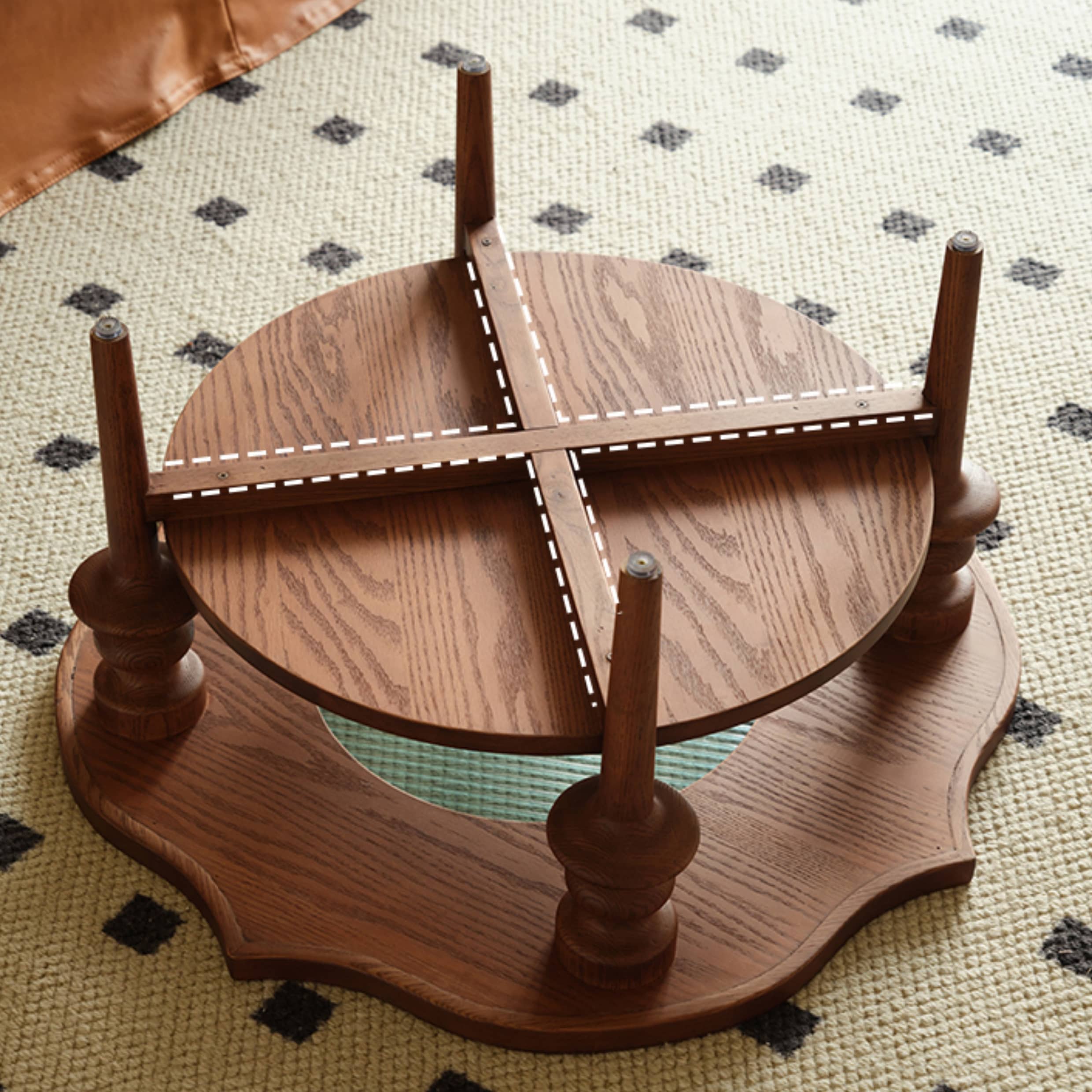 Petal Coffee Table with Two-Tier for storage - Modern for Stylish Living Rooms Hersa-1631 Petal Coffee Table with Two-Tier for storage - Modern for Stylish Living Rooms Hersa-1631