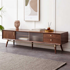 Modern Black Walnut TV Stand – Stylish and Modern Media Console for Livingroom Decor K40N01