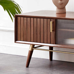 Modern Black Walnut TV Stand – Stylish and Modern Media Console for Livingroom Decor K40N01