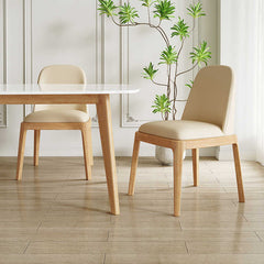 Minimalistic Ash Wood Dining Chair with Faux Leather Cushion for Diningroom jh-chair-d(xp)