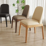 Minimalistic Ash Wood Dining Chair with Faux Leather Cushion for Diningroom jh-chair-d(xp)