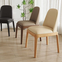 Minimalistic Ash Wood Dining Chair with Faux Leather Cushion for Diningroom jh-chair-d(xp)