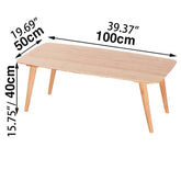 Modern Rectangular Bamboo Coffee Table Two-Tier for Storage in Natural Wood Color - Perfect for Your Living Room hsl-81