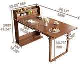 Modern Extendable Dining Table with Storage & 2 Natural Folding Dining Chairs Solid Wood fjnl-1590