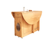 Foldable Wooden Dining Table Cabinet for 6 – Perfect for Small Space fjnl-1605