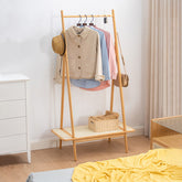 Sleek Bamboo Coat Hanger - Natural Wood Finish for Modern Chic Closet hsl-88