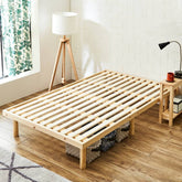 Rustic Fir Wood Bed in Natural White and Brown Finish fcsnm-902