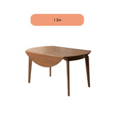 Extendable Round Cherry Wood Dining Table in Natural Wood Color for 6-8 Person fyx-832