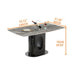 Luxurious Dining Table in Gray & Black Rectangle – Perfect for Diningroom Decor fjnl-1586