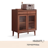 Elegant Oak Wood and Tempered Glass Cabinet for Stylish Home Storage H84Q04