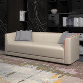 Stylish Multi-Color Modern Sofa: Luxe Light Gray, Orange, Dark Green & Blue in Premium Fabric & Cotton ja-21