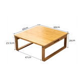 Square Bamboo Coffee Table Foldable for Living Rooms Modern Style hsl-93