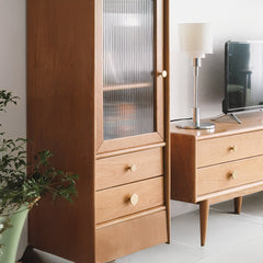 Modern Cherry Wood Cabinets with Drawer for Storage - Perfect Storage Solutions for Your Home Y17M01