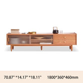 Stunning Cherry Wood TV Stand with Ample Storage - Modern Design for Your Living Room Y17N04