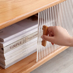 Stunning Cherry Wood TV Stand with Ample Storage - Modern Design for Your Living Room Y17N04