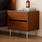 Solid Wood Nightstand - American Retro Style Bedside Table, Bauhaus Vintage Storage Cabinet for Bedroom