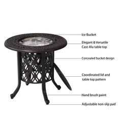 Hand Brushed Patina Bronze Aluminum Ice Bucket Set with Food Grade 304 Stainless Steel Pail
