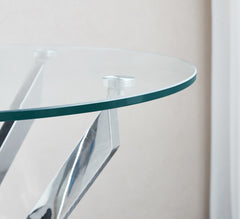 Modern Round Tempered Glass Coffee Table with Chrome Legs – Sleek & Elegant