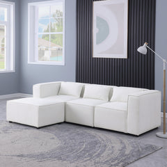 modular sofa Beige chenille fabric, simple and grand, the seat and back is very soft. this is also a KNOCK DOWN sofa