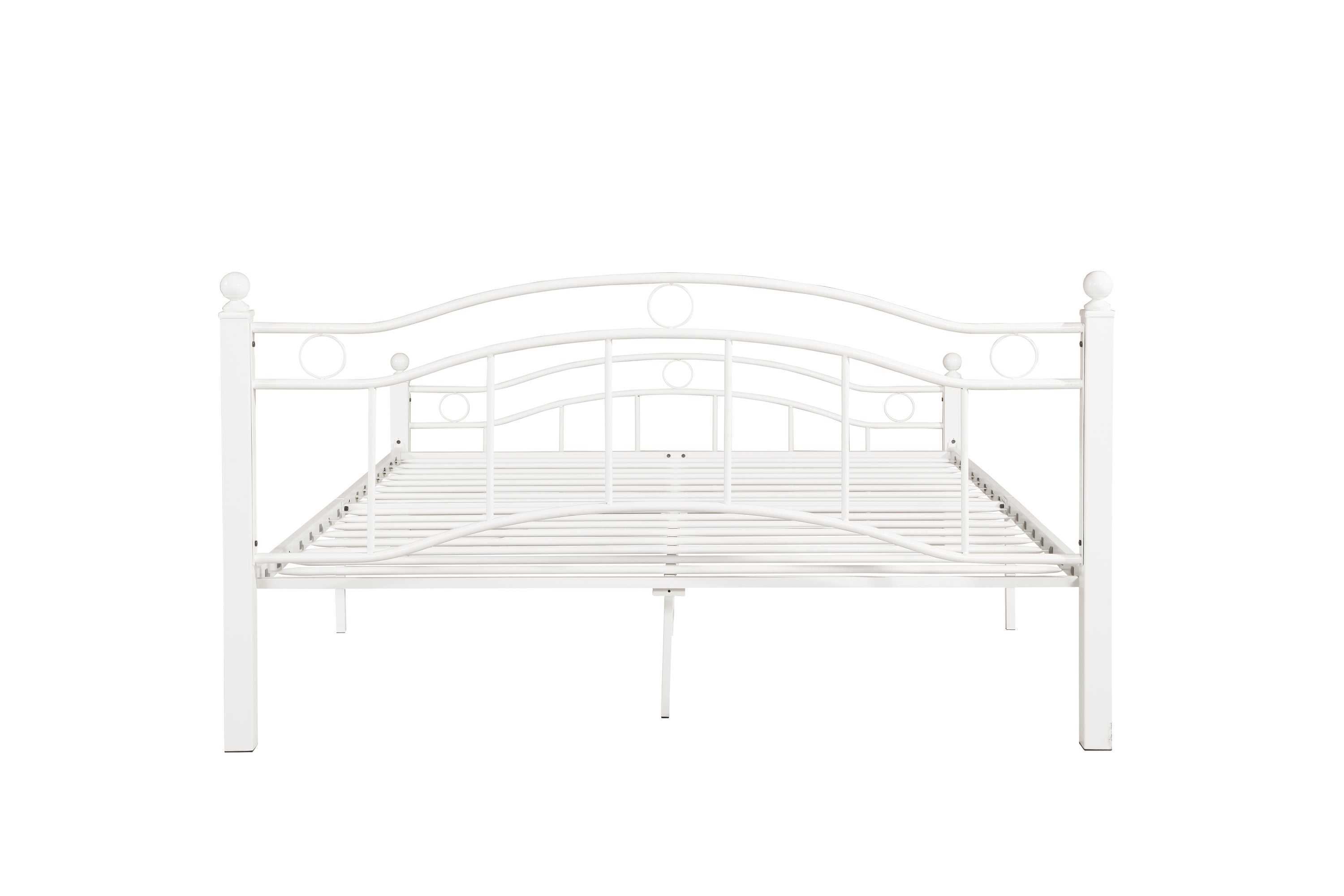 Queen Size Metal Bed Frame with Headboard and Footboard White Queen Size Metal Bed Frame with Headboard and Footboard White