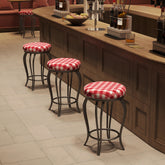 Set of 2 Bar Stools, 25.5" Industrial Counter Chairs with Footrest