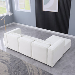modular sofa Beige chenille fabric, simple and grand, the seat and back is very soft. this is also a KNOCK DOWN sofa