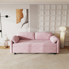 54" Pink Velvet Sofa Bed for Multi-purpose - Perfect Pull-Out Sofa Design for Living Spaces