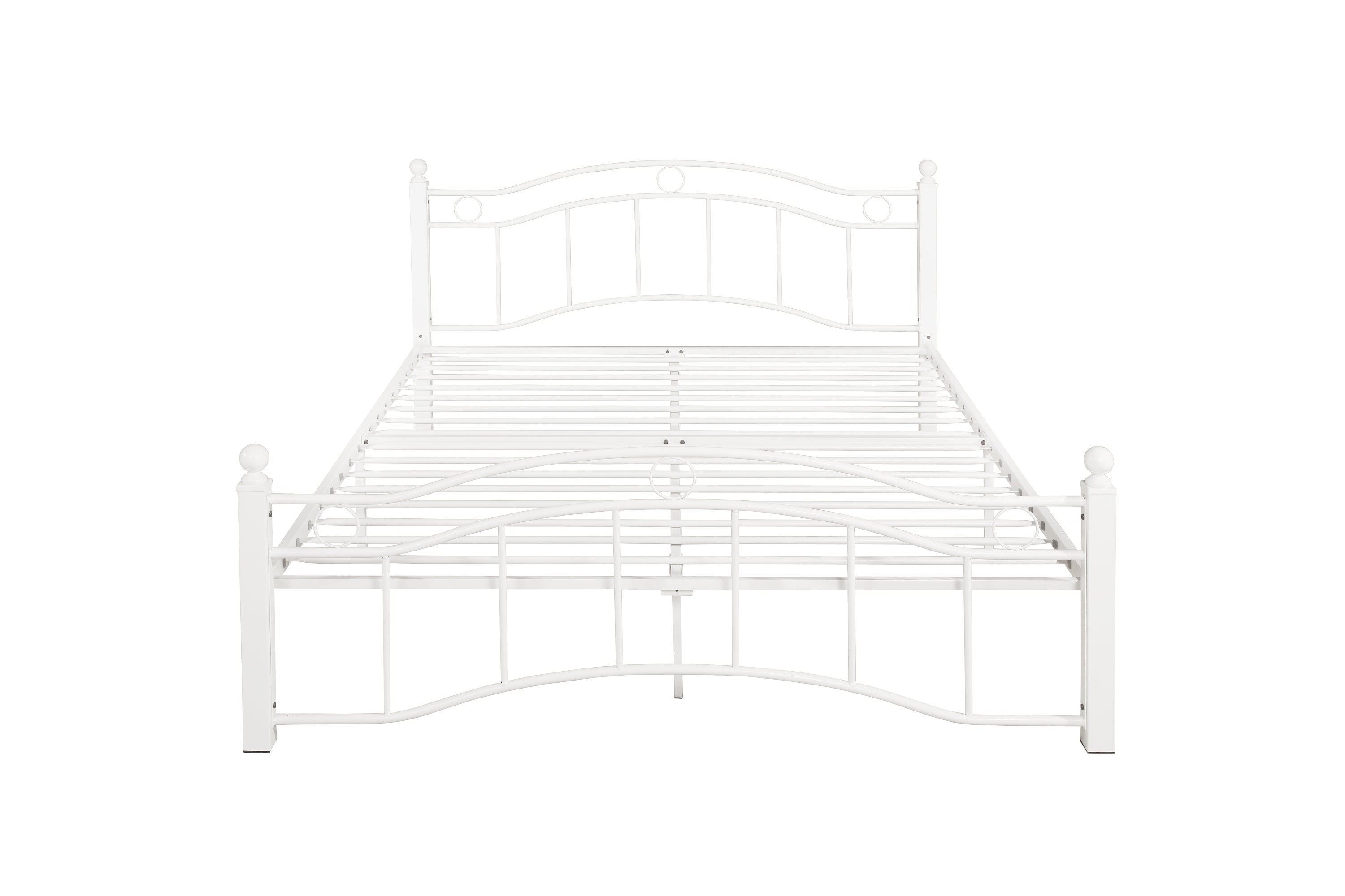 Queen Size Metal Bed Frame with Headboard and Footboard White Queen Size Metal Bed Frame with Headboard and Footboard White