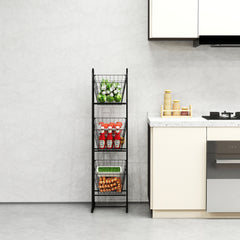 3-Tier Metal Wire Storage Basket, Kitchen Organizer