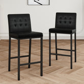 Beige Fabric Dining Chair with Black Metal Legs (Set of 4)