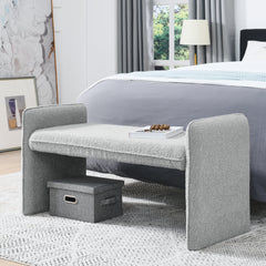 Bedroom storage stool, linen fabric storage stool, large storage space,44.48 inches, can be used for bed end, living room, entrance-GREY