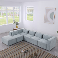modular sofa Grayish blue chenille fabric, simple and grand, the seat and back is very soft. this is also a KNOCK DOWN sofa