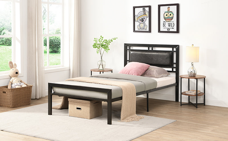 Twin Size metal bed Sturdy System Metal Bed Frame ,Modern style and comfort to any bedroom ,black Twin Size metal bed Sturdy System Metal Bed Frame ,Modern style and comfort to any bedroom ,black