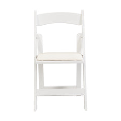 Upholstered folding chair,space saving, easy to carry, ,4PCS,Beige cushion/white shelf,Dining room