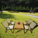 Multi-Function Foldable and Portable Dining Set, 1 Dining Table & 4
Folding Chairs, Indoor and outdoor universal ,Natural