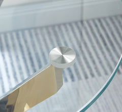 Modern Round Tempered Glass End Table with Chrome Legs – Stylish & Durable